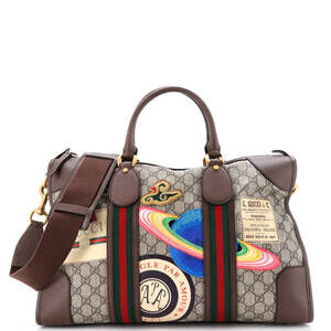Gucci Small Courrier Carry On Convertible Duffle GG Coated Canvas with Applique
